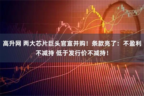 高升网 两大芯片巨头官宣并购！条款亮了：不盈利不减持 低于发行价不减持！
